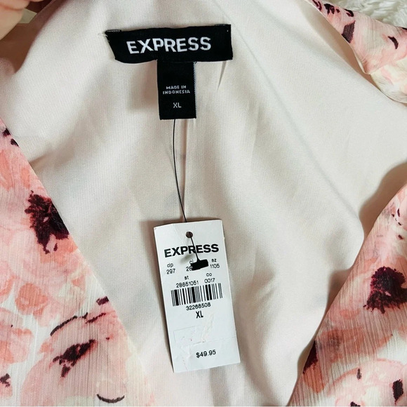Express Sheer Floral Blouse XL NWT - Picture 5 of 9
